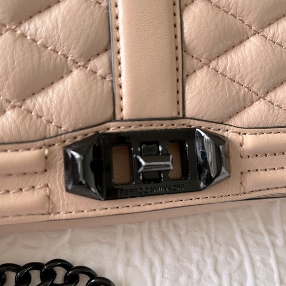 Rebecca Minkoff Taupe Leather with Black trim shoulder bag. - Picture 3 of 10